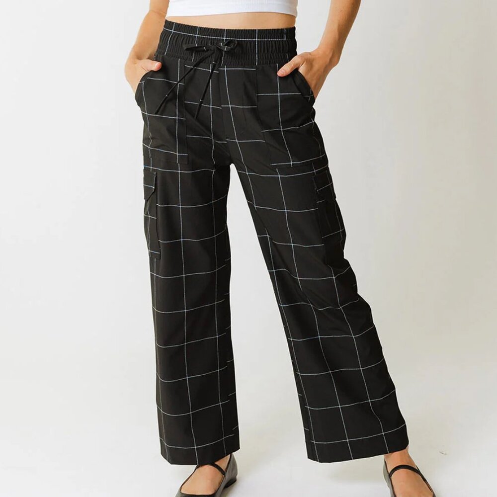 NWT Audrey Cargo Trousers in Black Windowpane!